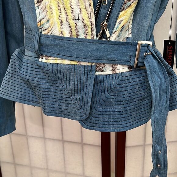 SIMON CHANG NWT ZIPPER DETAILS JACKET SIZE 12 - Picture 6 of 10